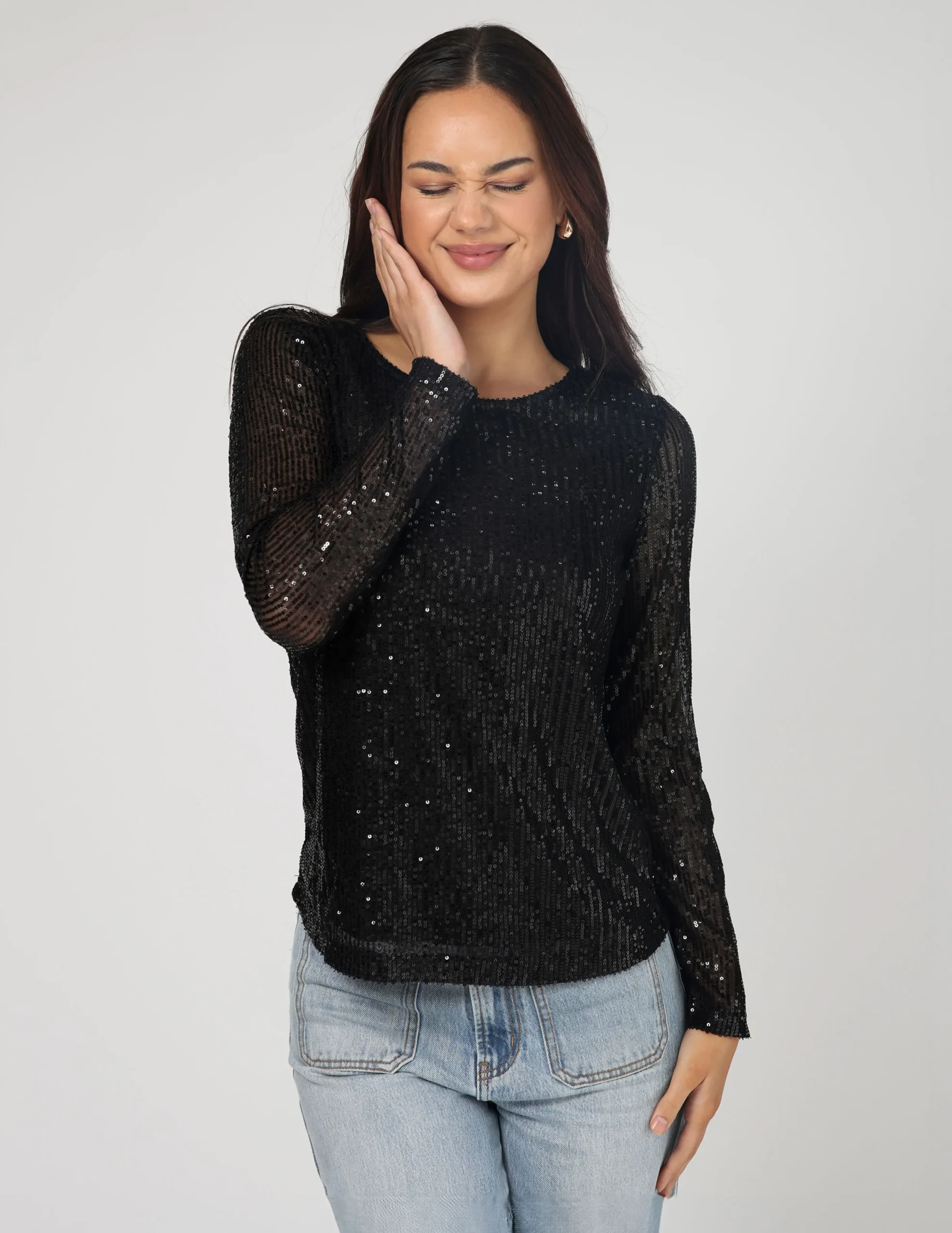 Odessa Sequin Top - Black