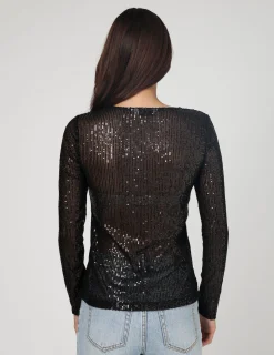 Odessa Sequin Top - Black