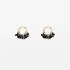 Onyx Beaded Hoop Earrings