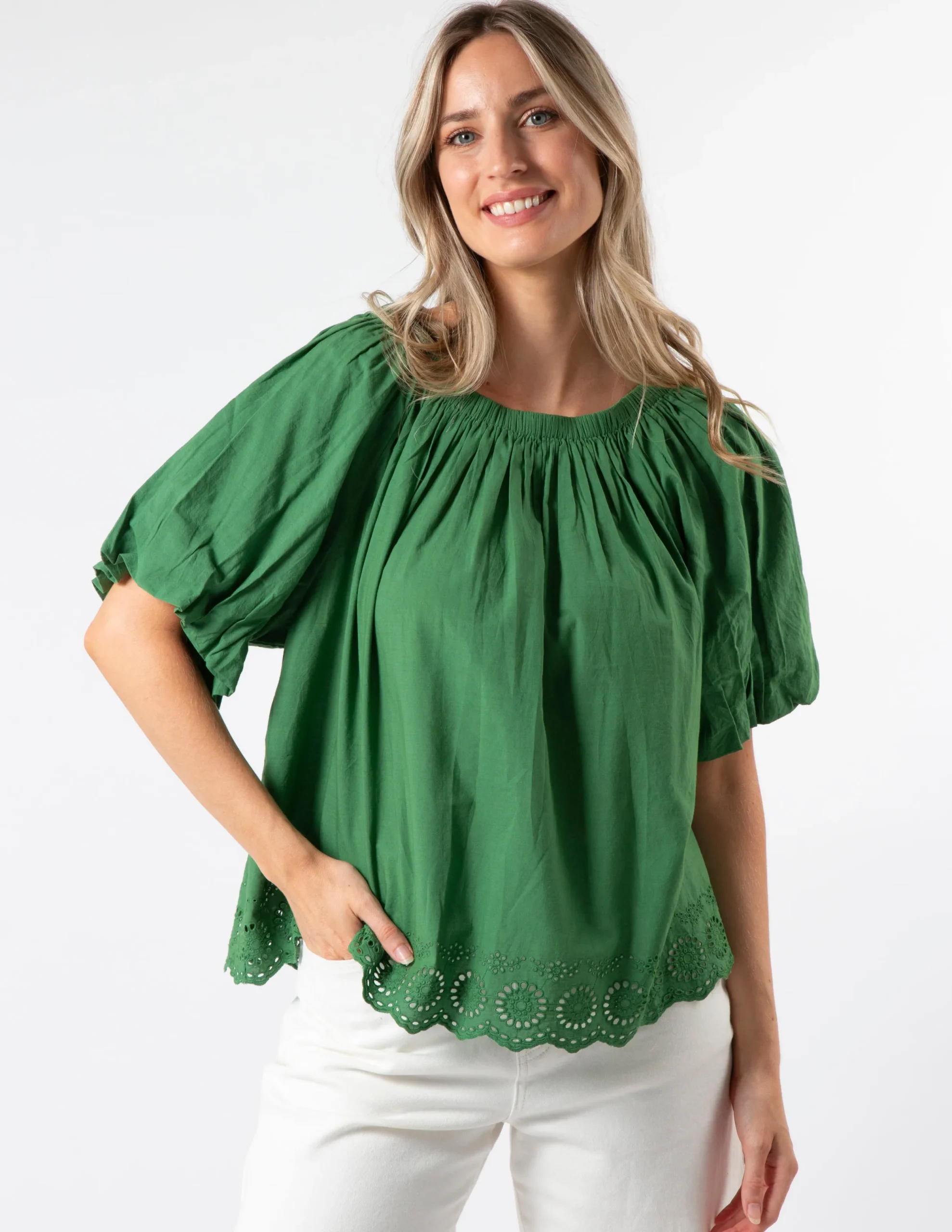 Paros Blouse - Juniper Green