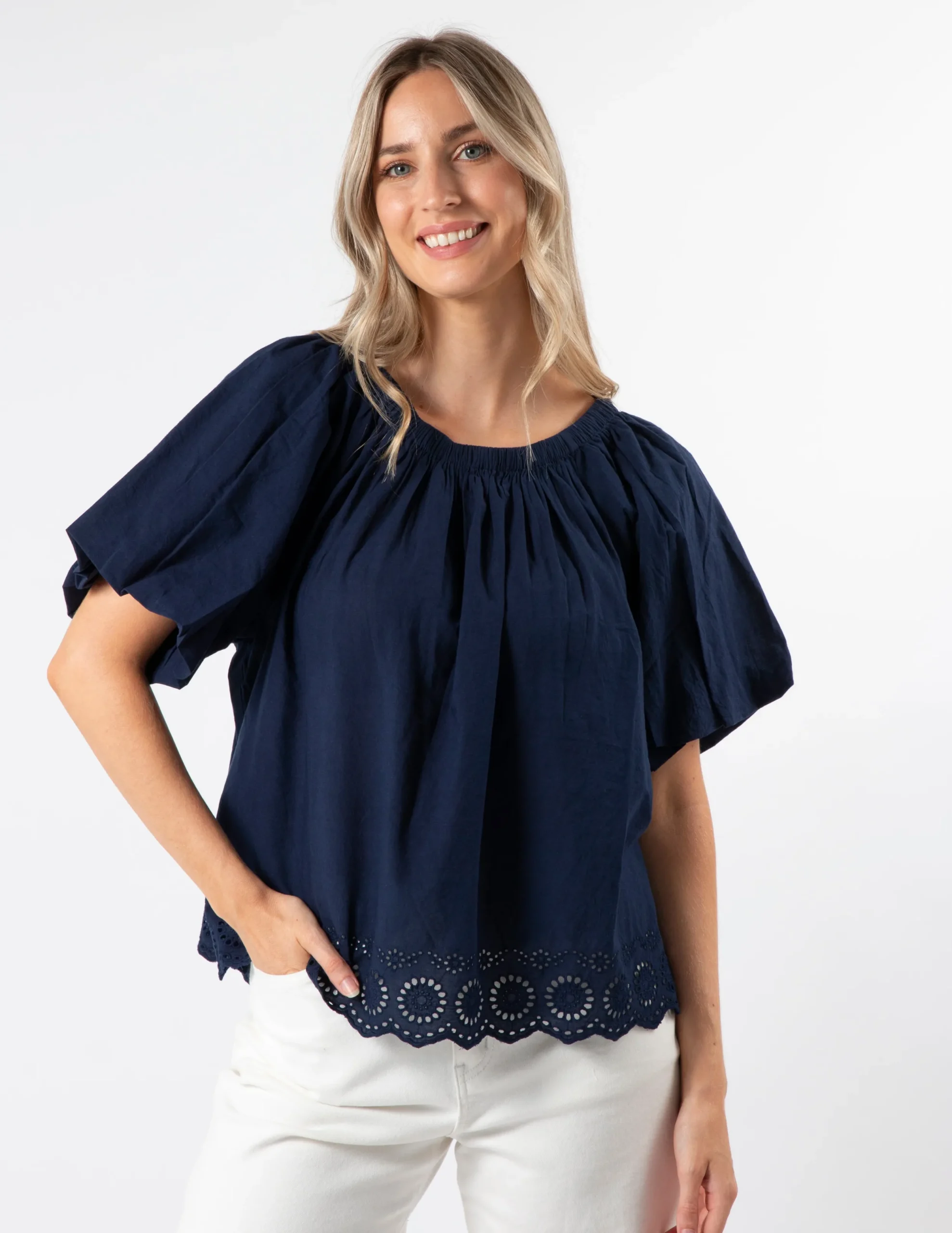 Paros Blouse - Navy
