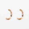 Peach Bead Hoop Earrings