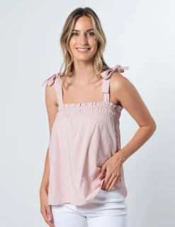 Phoebe Top - Blushing Stripe