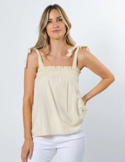 Phoebe Top - Lychee Stripe