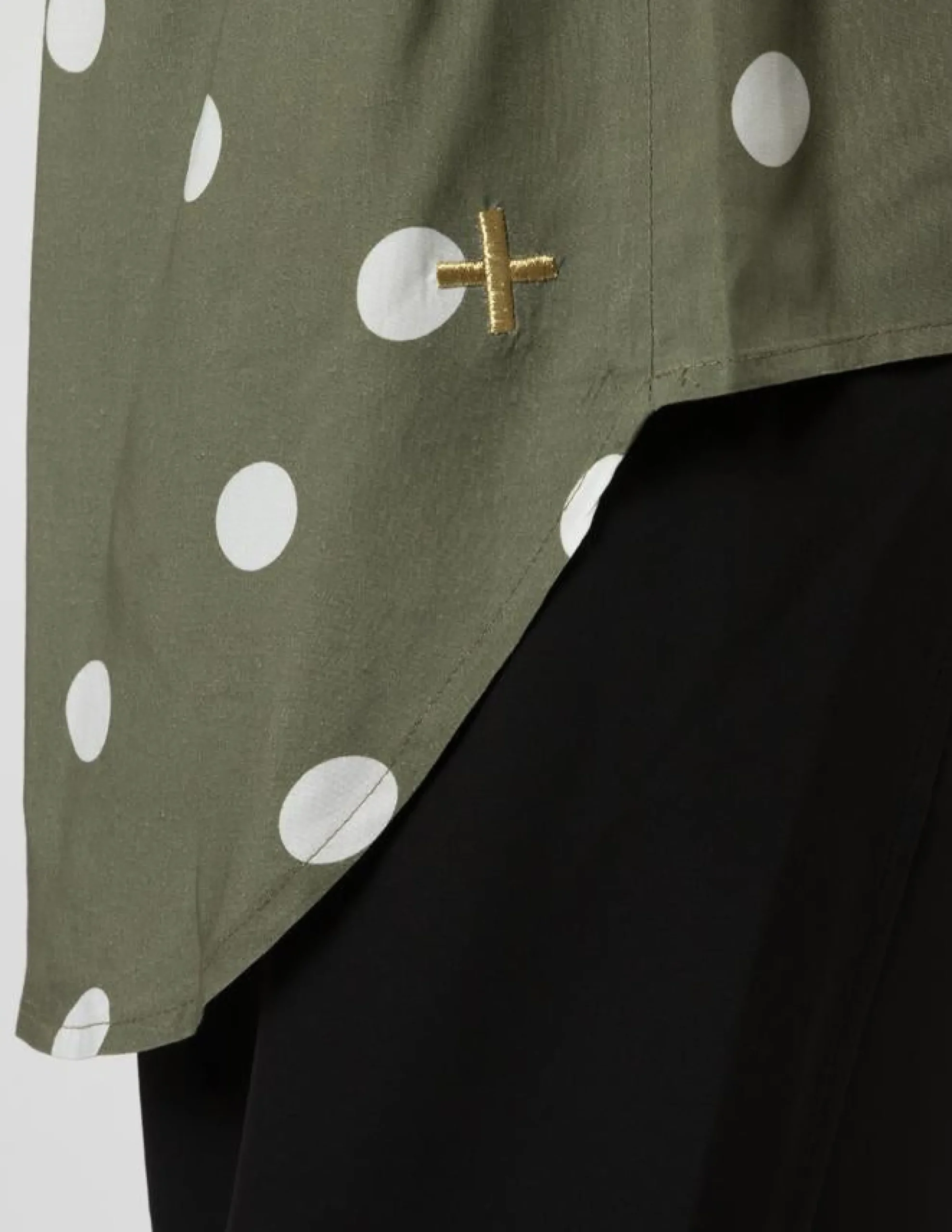 Polly Blouse - Olive Spot