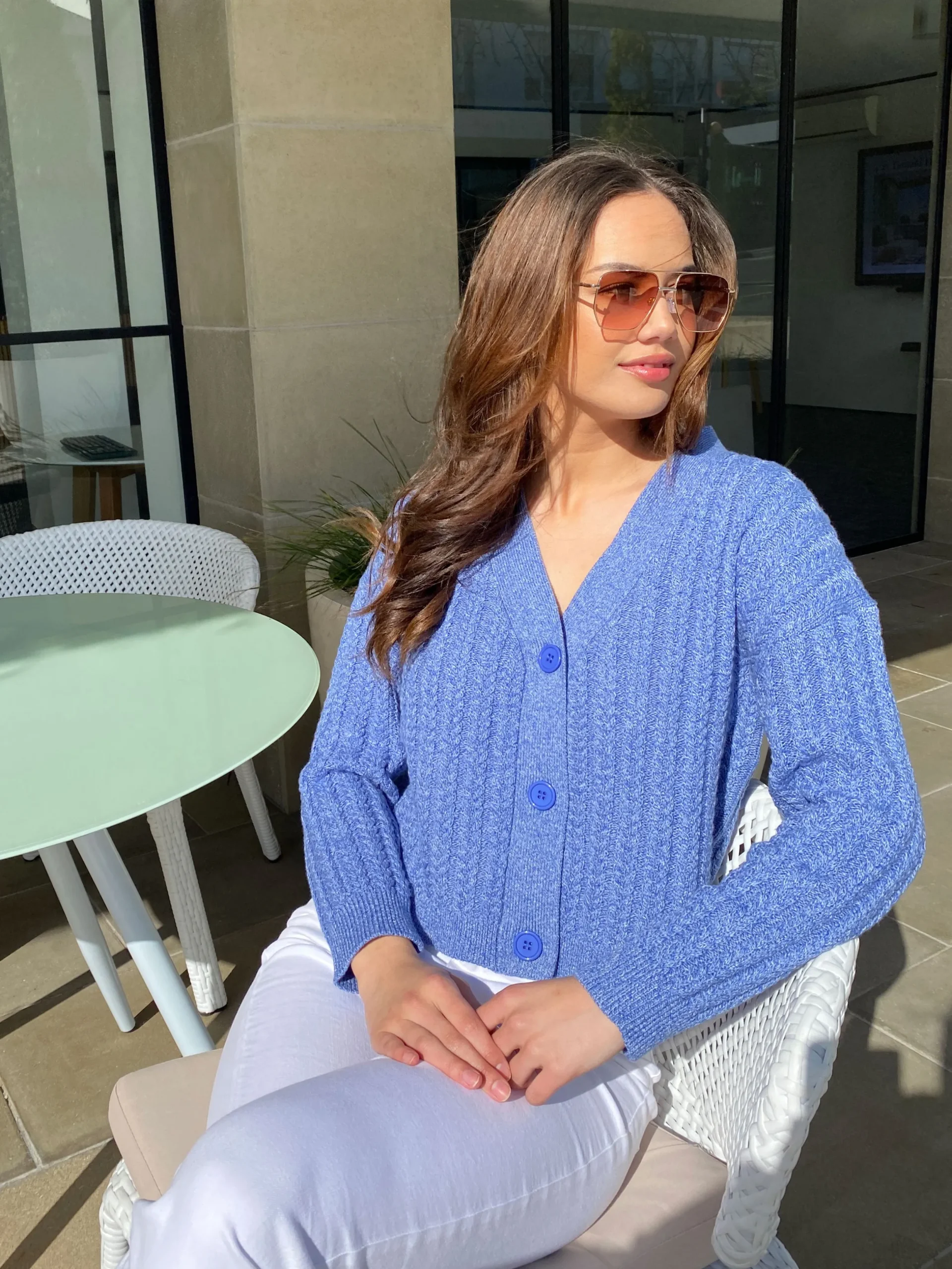 Posey Cardigan - Cobalt Melange