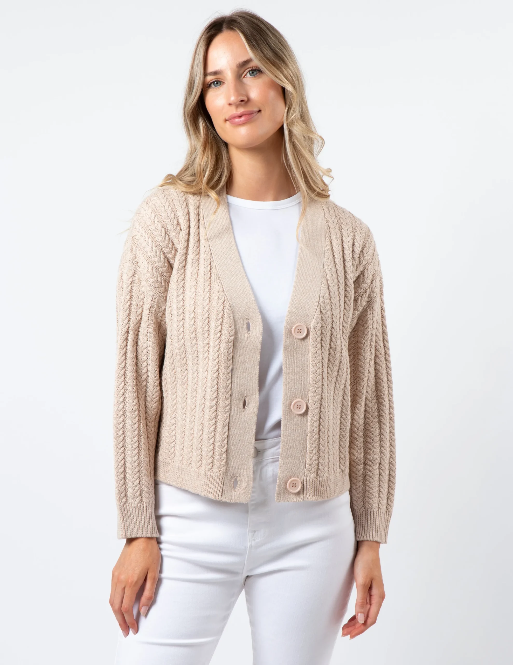 Posey Cardigan - Tan Melange