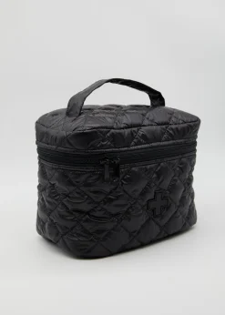 Quilted Make Up Bag - Black