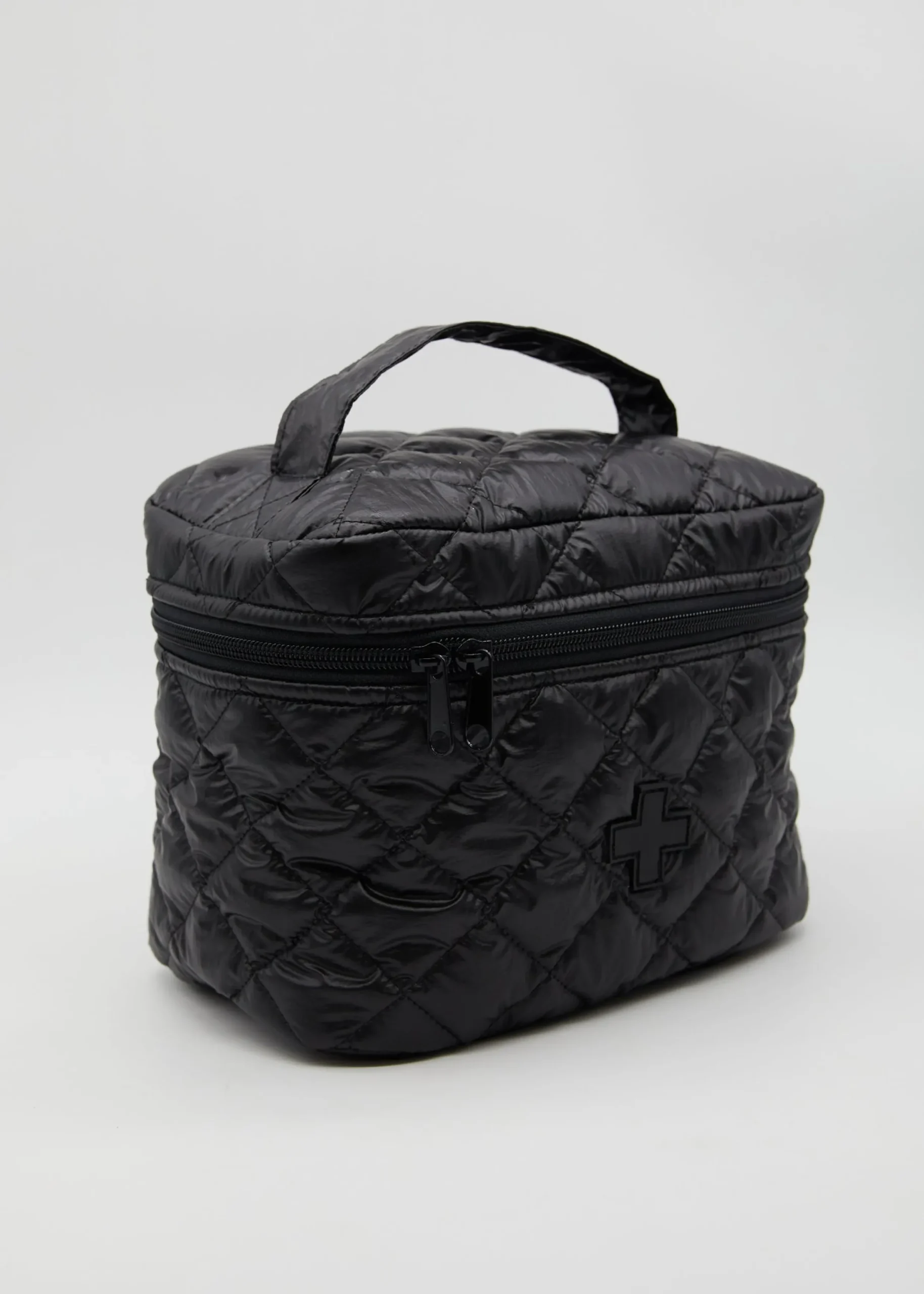 Quilted Make Up Bag - Black