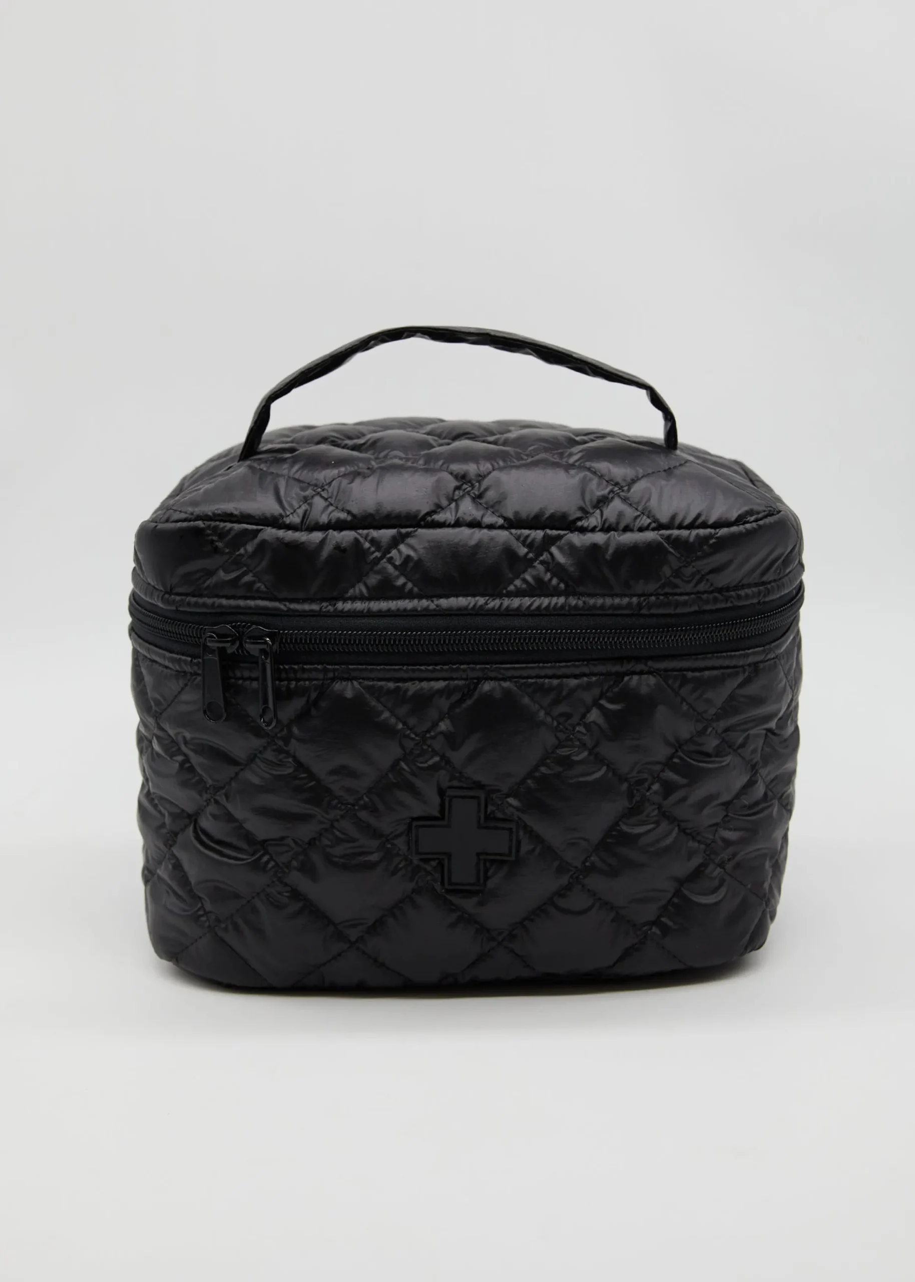 Quilted Make Up Bag - Black
