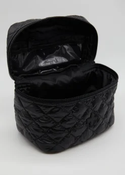 Quilted Make Up Bag - Black