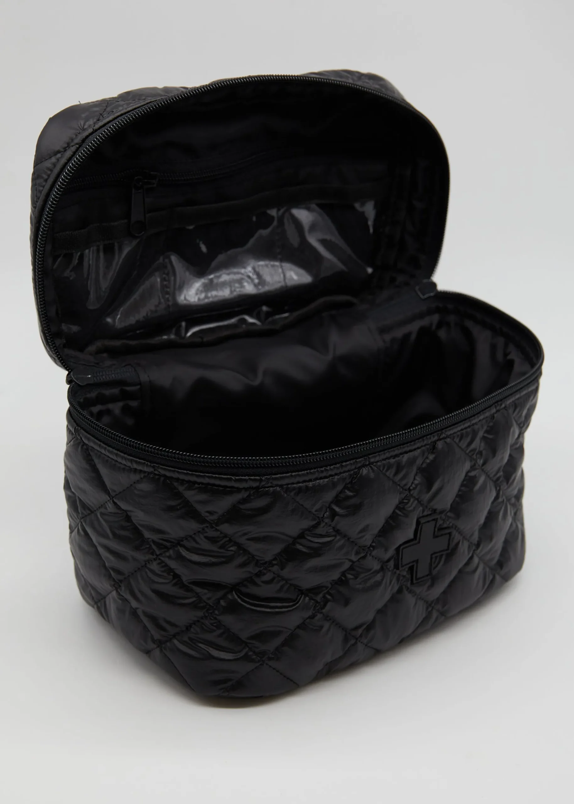 Quilted Make Up Bag - Black