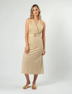 Rael Dress - Butterscotch Stripe