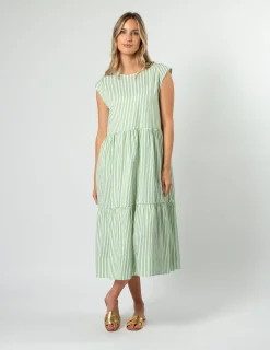 Rania Dress - Apple Stripe
