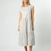 Rania Dress - Mushroom Stripe