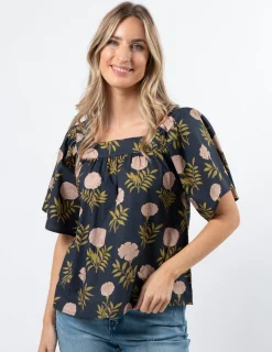Rita Top - Navy Fiore