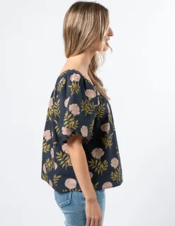 Rita Top - Navy Fiore