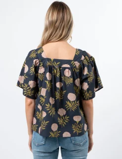 Rita Top - Navy Fiore