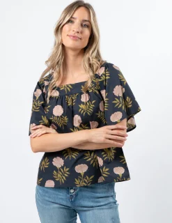 Rita Top - Navy Fiore