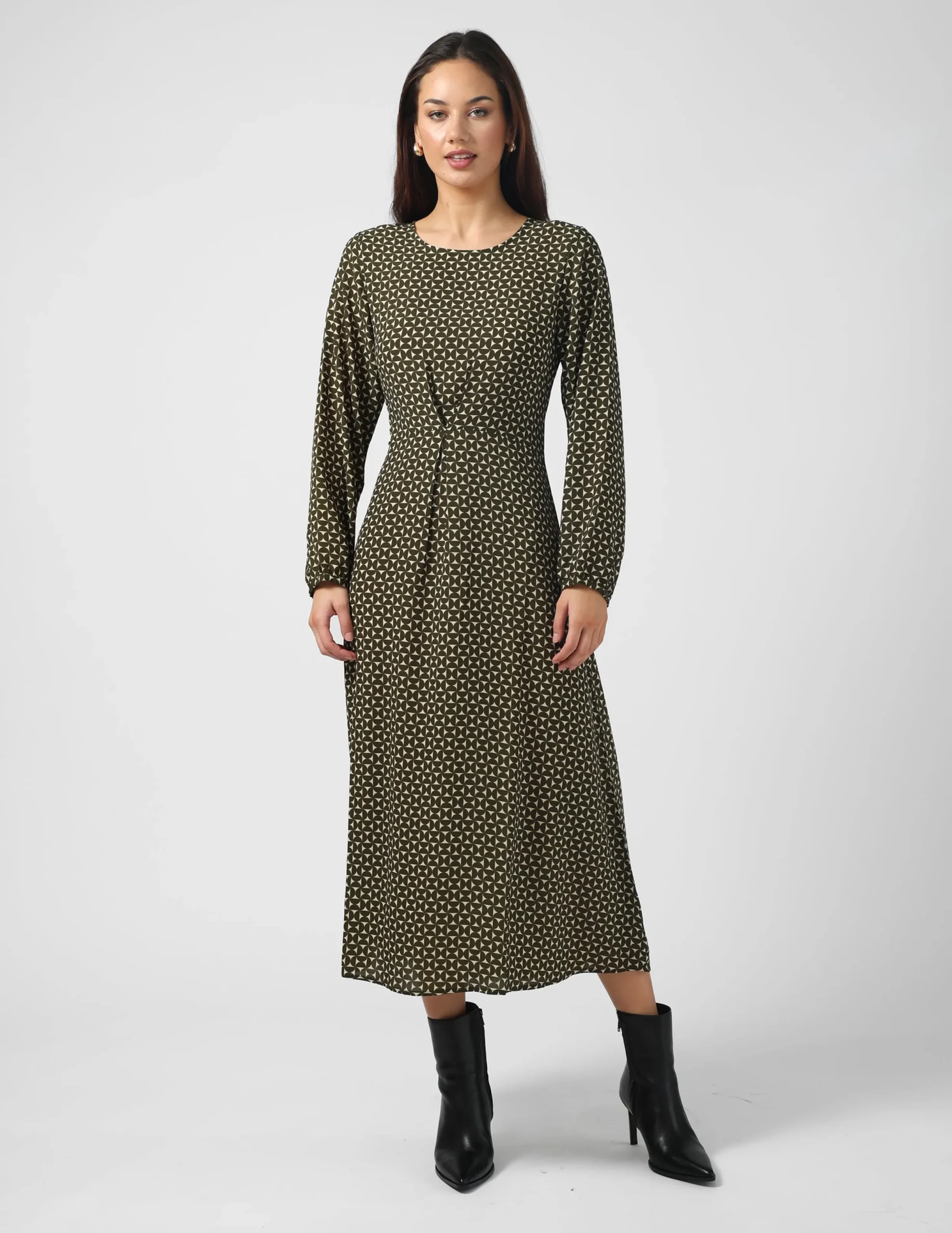 Sahra Dress - Olive Mosaic