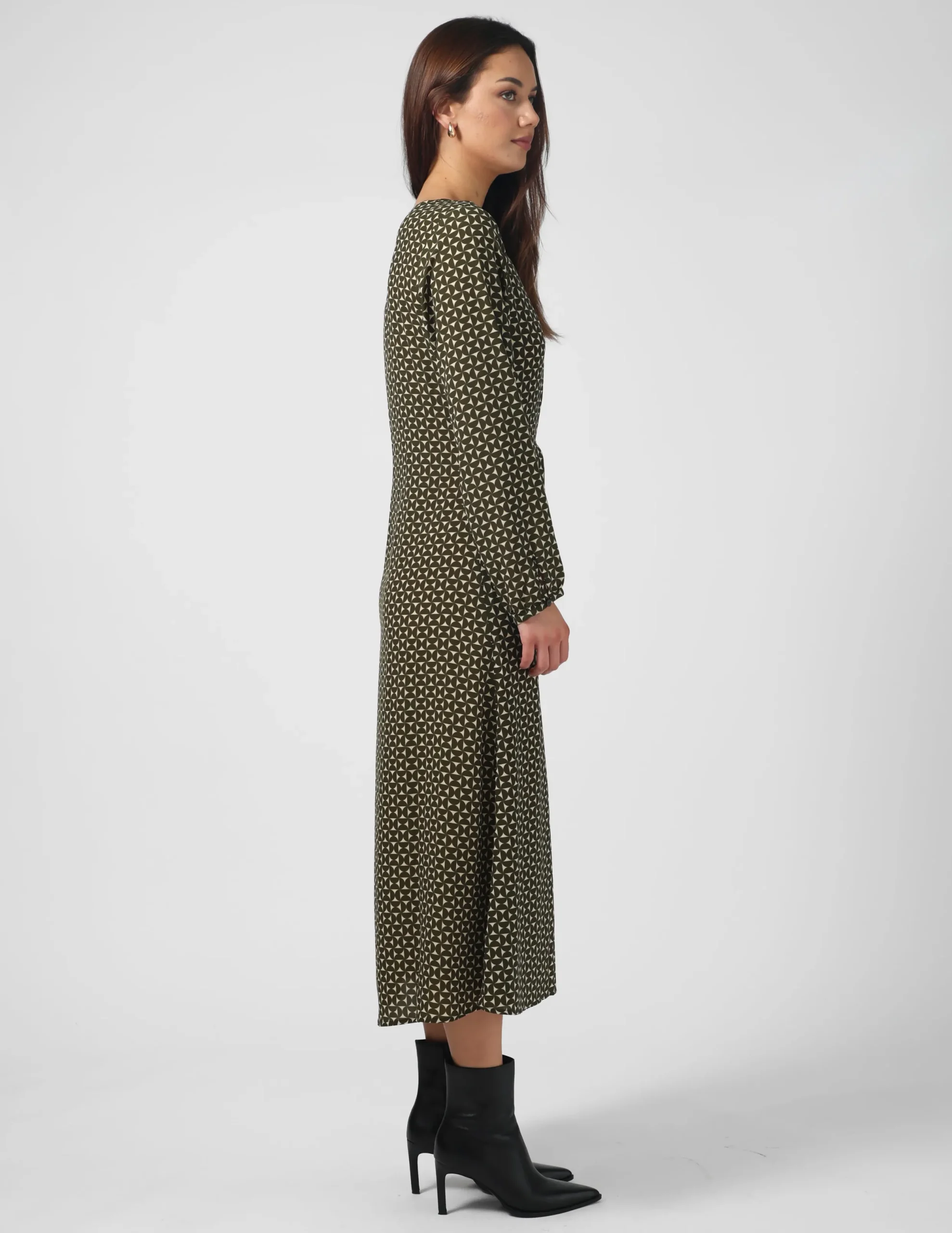 Sahra Dress - Olive Mosaic