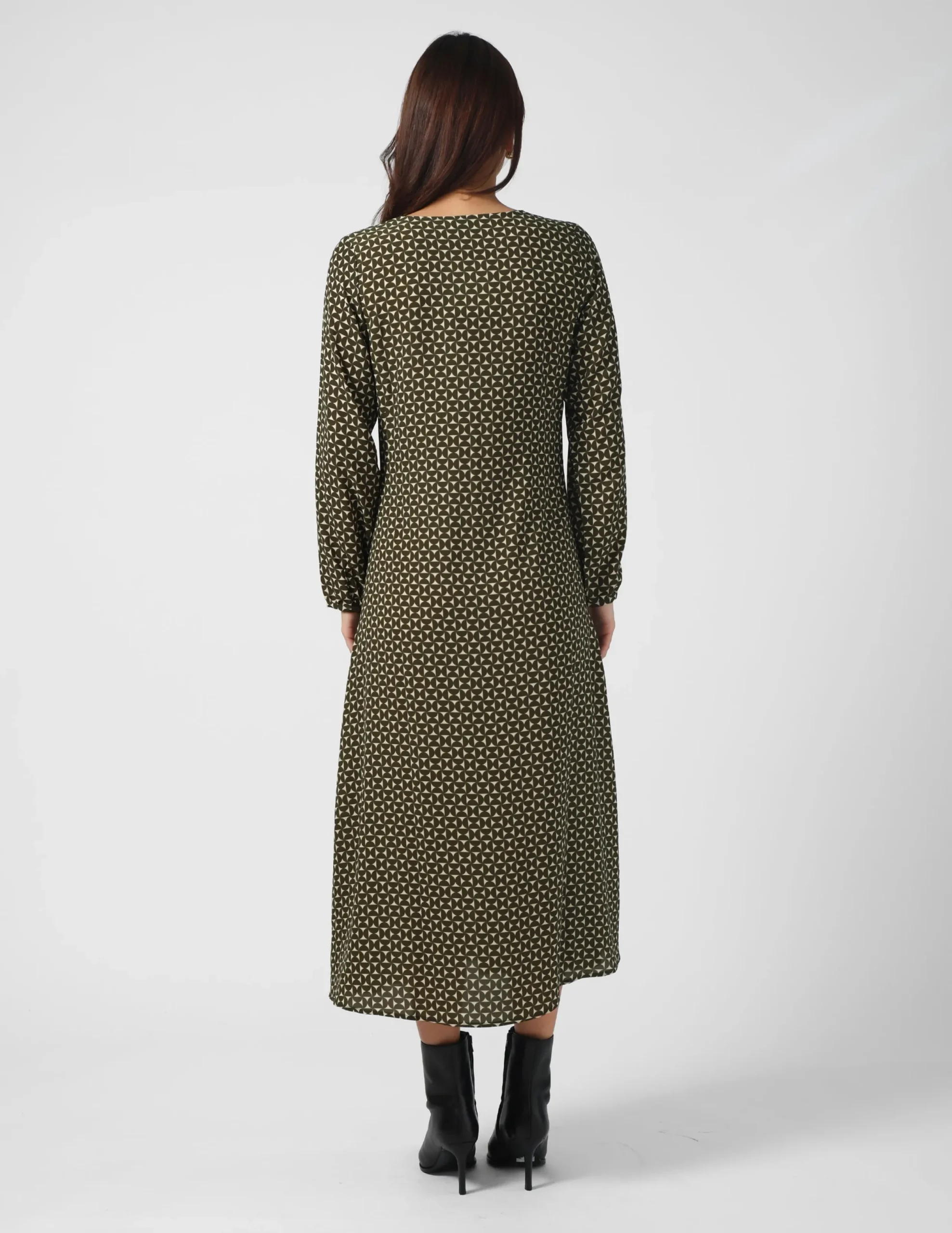 Sahra Dress - Olive Mosaic