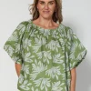 Santorini Blouse - Palm Olive