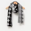 Scarf - Cross Black/Linen