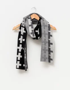 Scarf - Cross Black/Linen