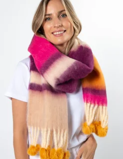 Scarf - Pinks and Pompoms