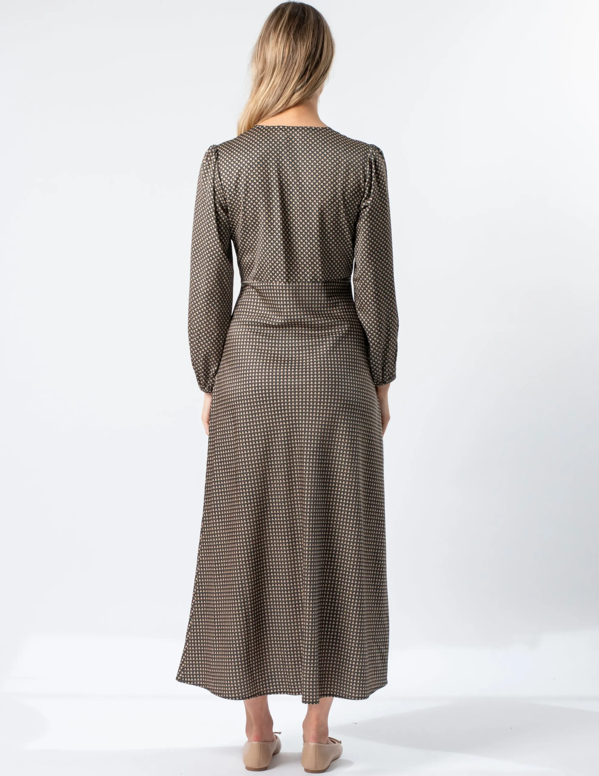 Serene Dress - Safari Houndstooth