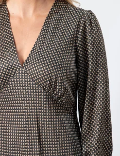 Serene Dress - Safari Houndstooth