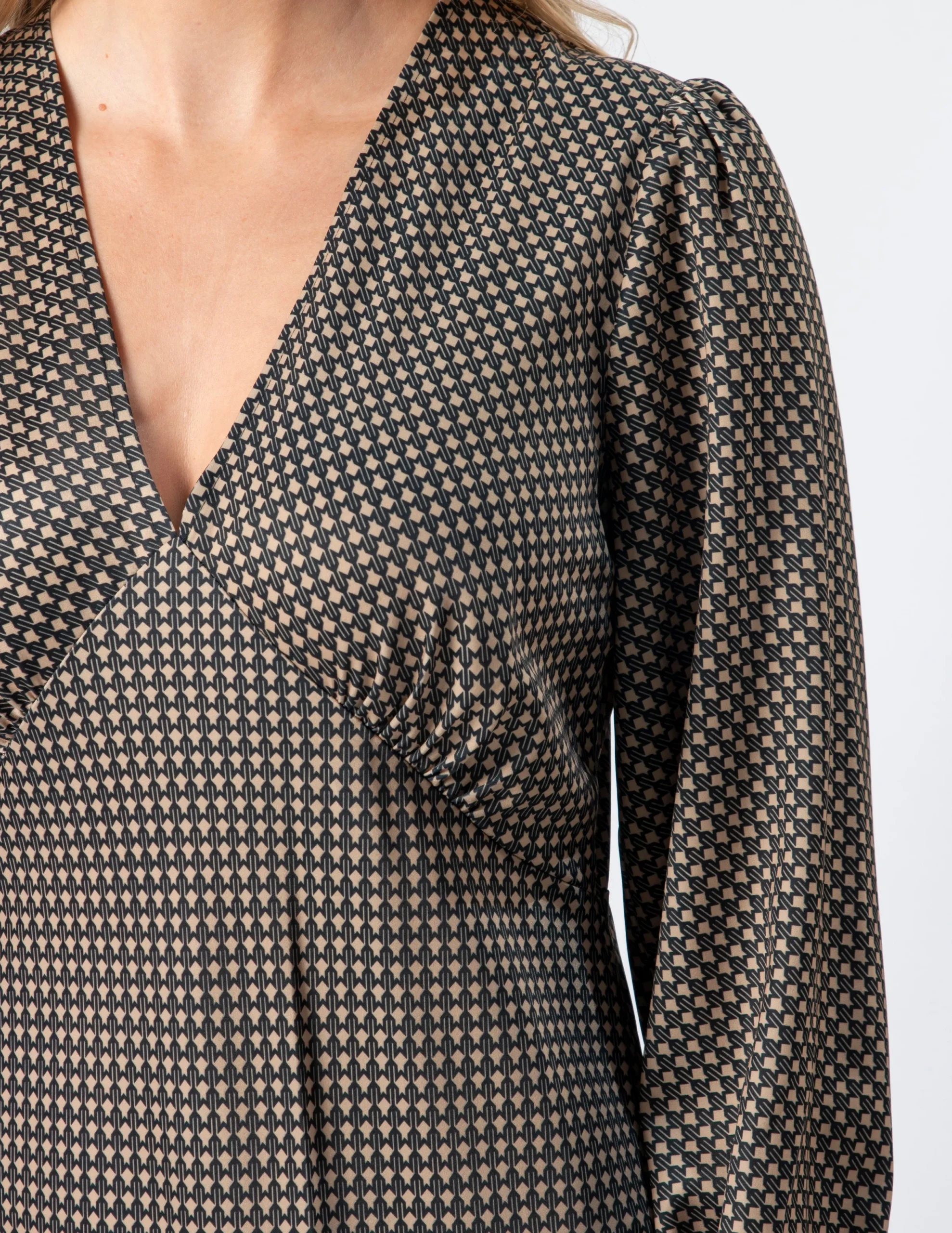 Serene Dress - Safari Houndstooth