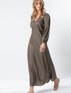 Serene Dress - Safari Houndstooth