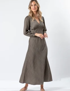 Serene Dress - Safari Houndstooth