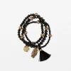 Set of 3 Black Onyx Bead Bracelet
