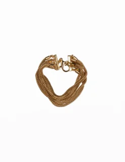 Set of 5 Gold Chains Bracelet