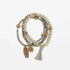 Set of 3 Grey Stones Bead Bracelet