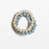 Set of 5 Mixed Blues Bead Bracelet
