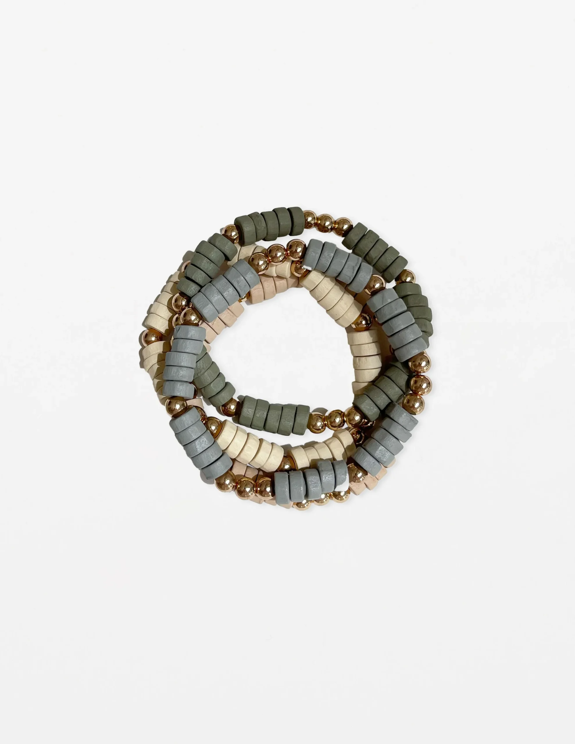 Set of 4 Mixed Greys Bead Bracelet