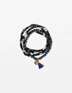 Set of 4 Navy Bead Bracelet