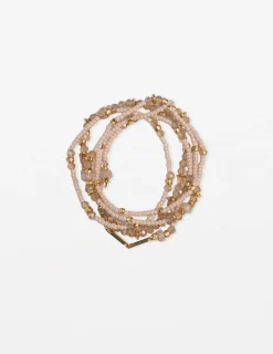 Set of 5 Rose Quartz Bead Bracelet