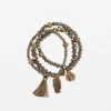 Set of 3 Smoky Quartz Bead Bracelet