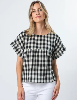 Shanti Blouse - Black and White Check