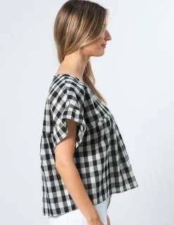 Shanti Blouse - Black and White Check