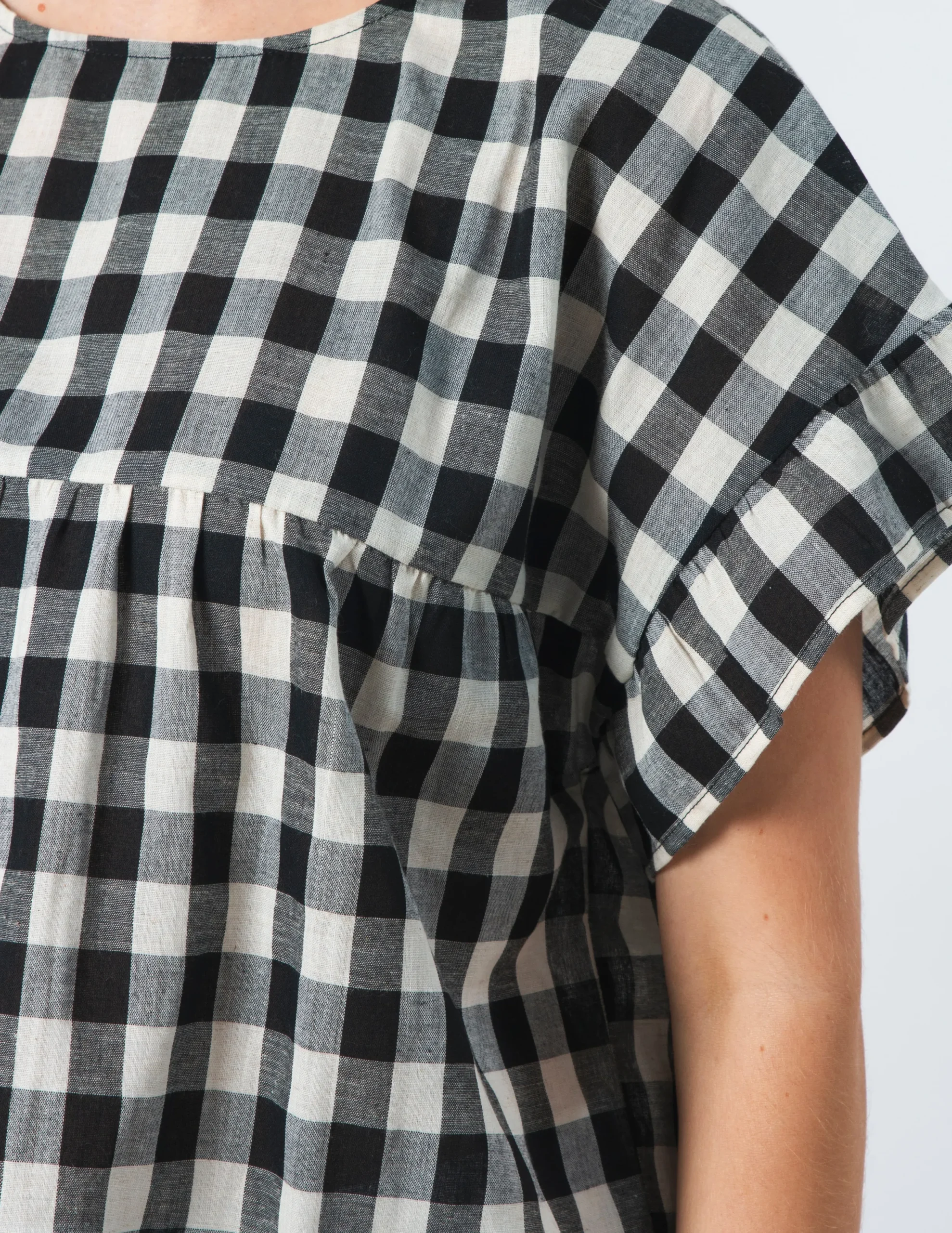 Shanti Blouse - Black and White Check