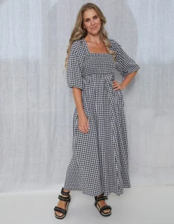 Sherry Dress - Black/White Gingham