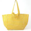 Shopper Bag - Yellow and White Stripe