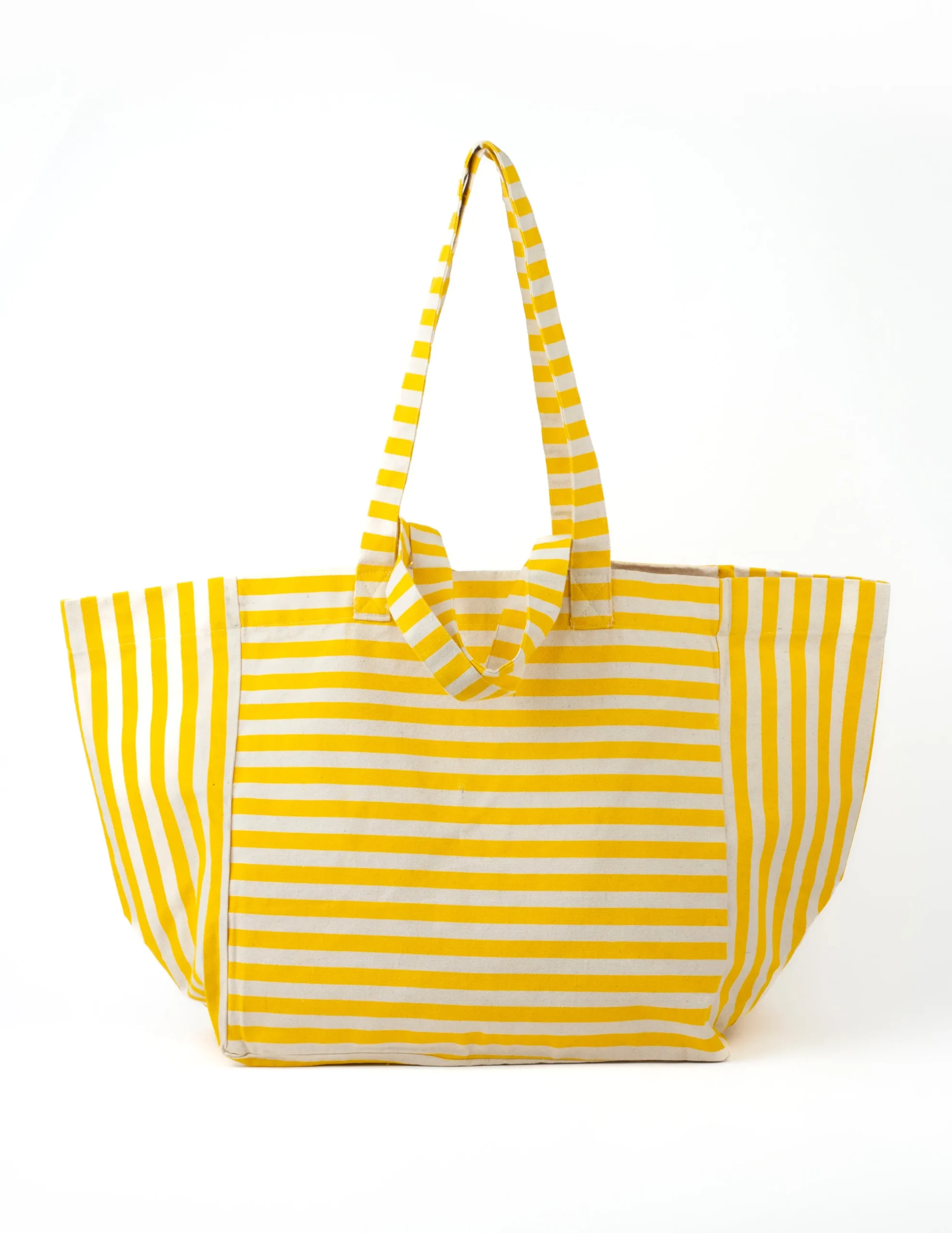 Shopper Bag - Yellow and White Stripe