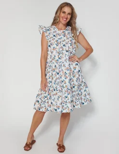 Sienna Dress - Birdcage Blue